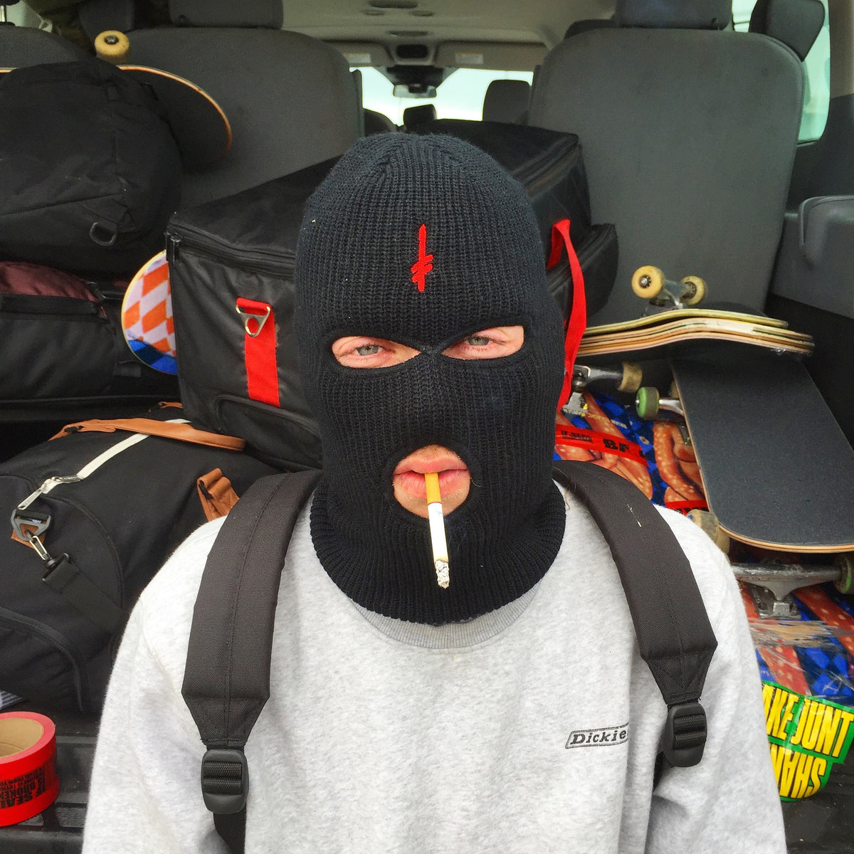 Deathwish Gang Logo Ski Mask Black Gold main image 1