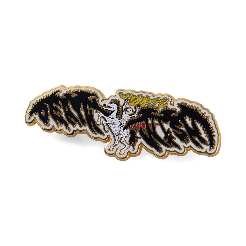 Skeleton Horse Rider Lapel Pin